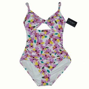 NWT Kate Spade Flower Wall Bunny Gingham One Piece Swimsuit Medium M